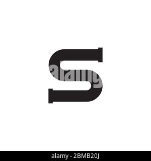 Vecteur de conception du logo de lettre S pipe Illustration de Vecteur