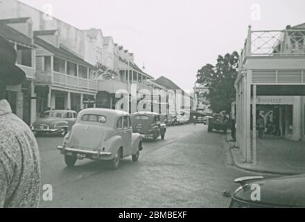 Photographie d'époque, Nassau, Bermudes le 2 novembre 1955. Pris par un passager qui a débarqué d'un bateau de croisière. SOURCE : PHOTO ORIGINALE Banque D'Images