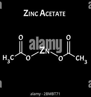 L'acétate de zinc est une formule chimique moléculaire. Infographies du zinc. Illustration vectorielle sur un arrière-plan isolé. Illustration de Vecteur