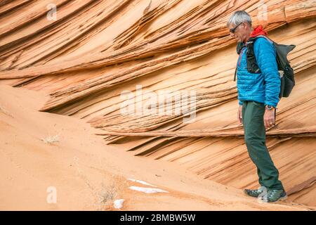 Roche d'homme et de dentelle à Vermilion Cliffs, South Coyote Buttes Banque D'Images