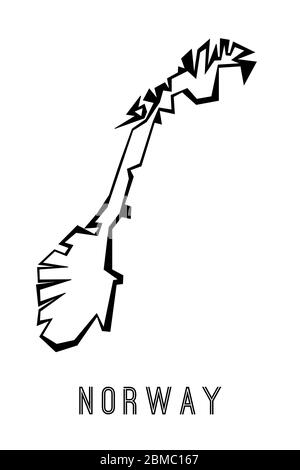 Norvège carte vectorielle simple - forme de pays vecteur géométrique polygonal vif. Illustration de Vecteur