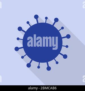 Coronavirus (COVID-19). Cellule bleue isolée sur fond bleu clair. Illustration vectorielle. Illustration de Vecteur