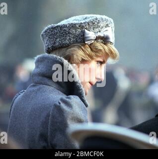 HRH Diana, Princesse de Galles, visite royale au parc de Hedge End Country Park, Hampshire, le mercredi 7 décembre 1983 Banque D'Images