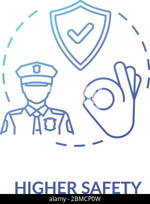 Icône de concept bleu de sécurité supérieure. Sécurité de confidentialité. Gardien et policier fiables. Assurance vie et assurance. Illustration de l'idée de protection en ligne fine. Illustration de Vecteur