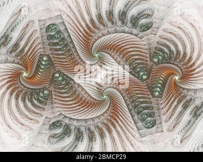 Spirale fractale décorative abstraite pour la conception. Graphique informatique - abstrait Fractal spirale avec l'illusion de mouvement dans une délicate couleurs pour le design Banque D'Images