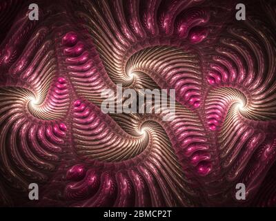 Spirale fractale décorative abstraite pour la conception. Graphique informatique - abstrait Fractal spirale avec l'illusion de mouvement dans une délicate couleurs pour le design Banque D'Images