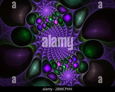 Spirale fractale décorative abstraite pour la conception. Graphique informatique - abstrait Fractal spirale avec l'illusion de mouvement dans une délicate couleurs pour le design Banque D'Images