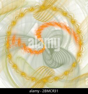 Spirale fractale décorative abstraite pour la conception. Graphique informatique - abstrait Fractal spirale avec l'illusion de mouvement dans une délicate couleurs pour le design Banque D'Images