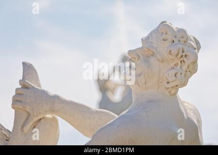 Statues en pierre dans les jardins du Belvédère à Vienne, Autriche Banque D'Images