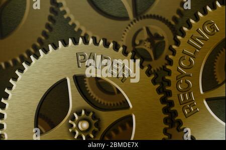 Écriture manuelle conceptuelle montrant le recyclage du papier. Concept signifiant utiliser les déchets de manière nouvelle en les recyclant Banque D'Images