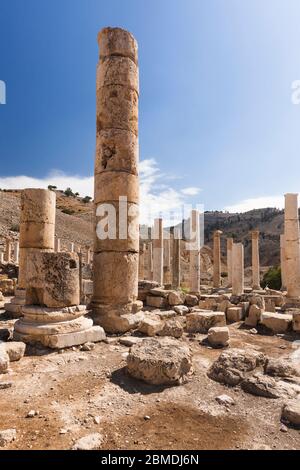 Cathédrale byzantine, ruines antiques de Pella, Décapole antique, Tabqet Fahel, Tabaqat Fahl, Irbit, gouvernorat d'Irbid, Jordanie, Moyen-Orient, Asie Banque D'Images