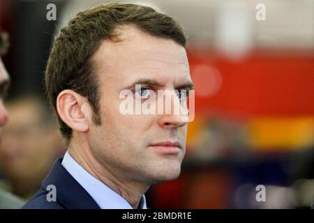 (NOTE DE LA RÉDACTION : image archivée : 18/02/2017)le président français Emmanuel Macron, pendant la campagne présidentielle. Banque D'Images