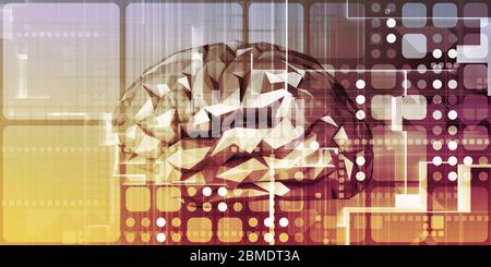 Technologie du futur utilisant le concept d'interface cerveau connecté Banque D'Images