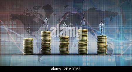 Graphique de l'équipe commerciale Performance et concept de travail d'équipe Banque D'Images