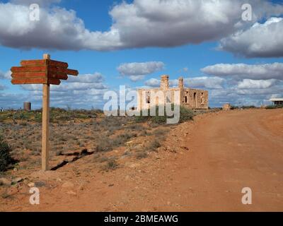 Les ruines de la ville de Farina, dans l'Outback de l'Australie méridionale. Banque D'Images