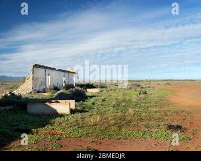 Sur la voie d'évitement de nombreux chemins de fer abandonnés sur l'ancien chemin de fer Ghan Banque D'Images