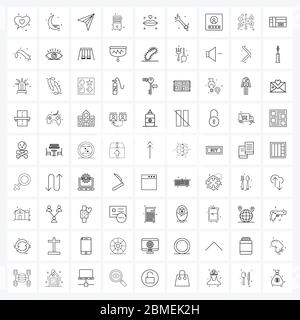 Jeu de 81 icônes et symboles d'interface utilisateur pour l'uc, l'uc, le mode veille, l'ordinateur, l'illustration du vecteur LAMP Illustration de Vecteur