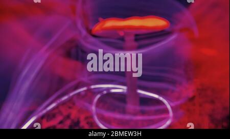 Nature néon. Les champignons et les plantes illuminée par un gaz inerte. Les choses paradoxales et de couleurs que les couleurs des jeunes Banque D'Images