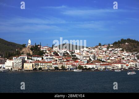 Île Saronique de Poros, Grèce Banque D'Images