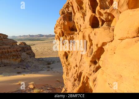 Formations rocheuses dans la vallée historique d'Al-Ula, Arabie Saoudite Banque D'Images