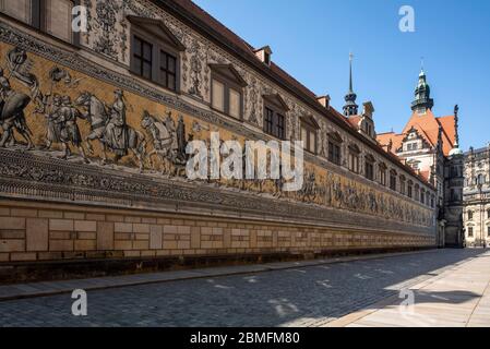 Dresde, Stallhof, Fürstenzug am langen Gang Banque D'Images