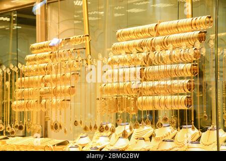 Istanbul, turc, 20.12.2019: Magasin d'accessoires d'or dans le Grand Bazar Banque D'Images