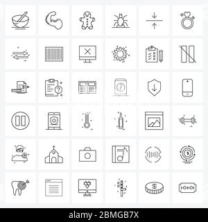 Jeu de 36 icônes et symboles UI pour anneau, vertical, cookie de Noël, moulant, illustration vectorielle pour animaux de compagnie Illustration de Vecteur