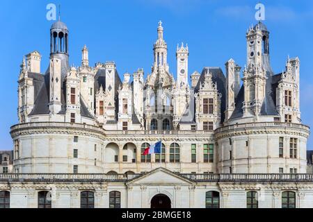 Chateau de Chambord dans la vallée de la Loire - France Banque D'Images