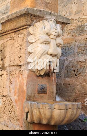 Fontaine sur la Costa de la Seu, Palma de Majorque, Majorque, Iles Béleariques, Espagne, Europe Banque D'Images