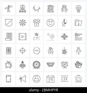 Jeu de 36 icônes et symboles d'interface utilisateur pour les applications médicales, les parapluies, les directions, les voitures et les outils Illustration vectorielle Illustration de Vecteur