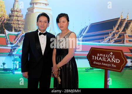 Prix d'excellence verte de Thaïlande 2012 .l'Autorité du tourisme de Thaïlande a été une fois de plus honorée de voir son Altesse Royale la Princesse de Thaïlande Ubolatana présenter la cérémonie prestigieuse des prix 2012 au stand de Thaïlande au marché mondial du voyage , mardi 6 novembre 2012 . Les juges ont déclaré : pour une entreprise relativement nouvelle , ils ont pris un départ impressionnant. La passion pour les éléphants et pour faire ce qu'il faut pour eux brille, influençant finalement l'avenir de tous les éléphants de Thaïlande , à la fois captifs et sauvages . Banque D'Images