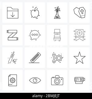 Mobile UI Line Icon jeu de 16 pictogrammes modernes de couture, machine, plantes, tricot, Halloween Vector Illustration Illustration de Vecteur