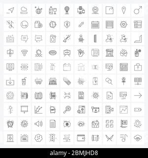 100 Universal Line Icon Pixel Perfect symboles de recherche, de voyage, d'alcool, de boisson, d'alcool vecteur Illustration Illustration de Vecteur