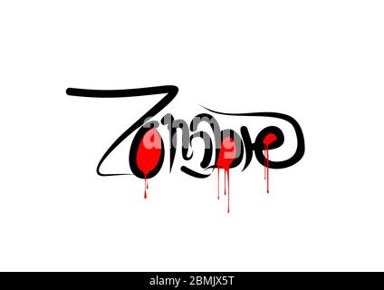 texte de lettrage zombie. Illustration vectorielle moderne de style calligraphie. Illustration de Vecteur