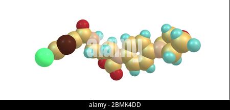 Le rivaroxaban est un médicament anticoagulant qui est pris par la bouche. Il est couramment utilisé pour prévenir les caillots sanguins. illustration 3d Banque D'Images