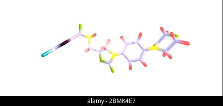 Le rivaroxaban est un médicament anticoagulant qui est pris par la bouche. Il est couramment utilisé pour prévenir les caillots sanguins. illustration 3d Banque D'Images