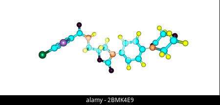 Le rivaroxaban est un médicament anticoagulant qui est pris par la bouche. Il est couramment utilisé pour prévenir les caillots sanguins. illustration 3d Banque D'Images