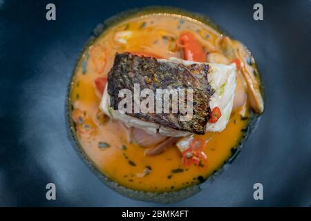 Entrée de poisson à Astrid & Gaston à Lima, Pérou Banque D'Images