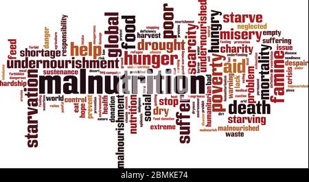 Concept de nuage de mots de malnutrition. Collage de mots sur la malnutrition. Illustration vectorielle Illustration de Vecteur