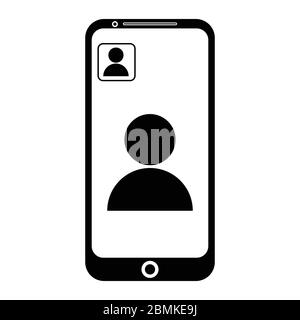 Appel vidéo sur téléphone. Pictogramme d'illustration noir. Vecteur EPS Illustration de Vecteur