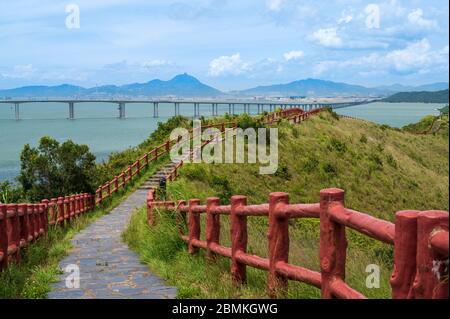 Sentier Fu Shan au-dessus du village de Tai O sur l'île de Lantau à Hong Kong Banque D'Images