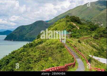 Sentier Fu Shan au-dessus du village de Tai O sur l'île de Lantau à Hong Kong Banque D'Images