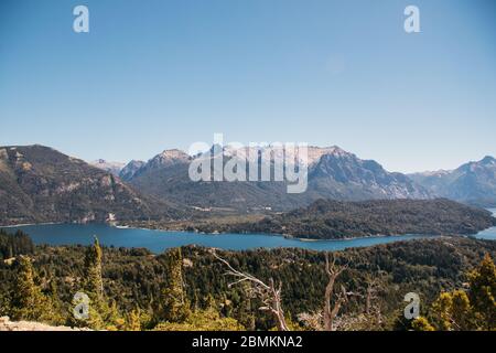 Vue sur les lacs de l'el campanario, Bariloche, Patagonie, Argentine Banque D'Images