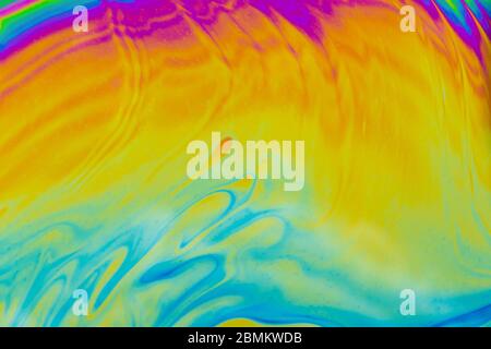 Arrière-plan de motifs multicolores psychédéliques. Photo macro-prise de bulles de savon Banque D'Images