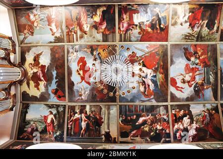 Plafond de l'église œuvres d'art dans la cathédrale d'Idstein, Allemagne Banque D'Images