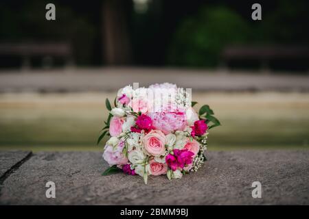 fleurs de mariée à un mariage Banque D'Images