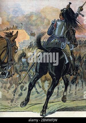Coalition de guerre de la cinéquième : 'la bataille de Wagram (5-6 juillet 1809)' (guerre napoléonienne : bataille de Wagram (5-6 juillet 1809)) Illustration de Raym Banque D'Images