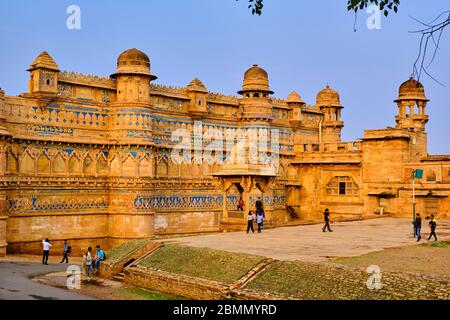 Inde, État de Madhya Pradesh, Gwalior, fort Palace of Man Singh Banque D'Images