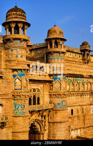 Inde, État de Madhya Pradesh, Gwalior, fort Palace of Man Singh Banque D'Images