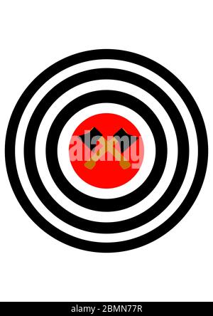 AX lance la cible sur un fond blanc. Illustration de Vecteur